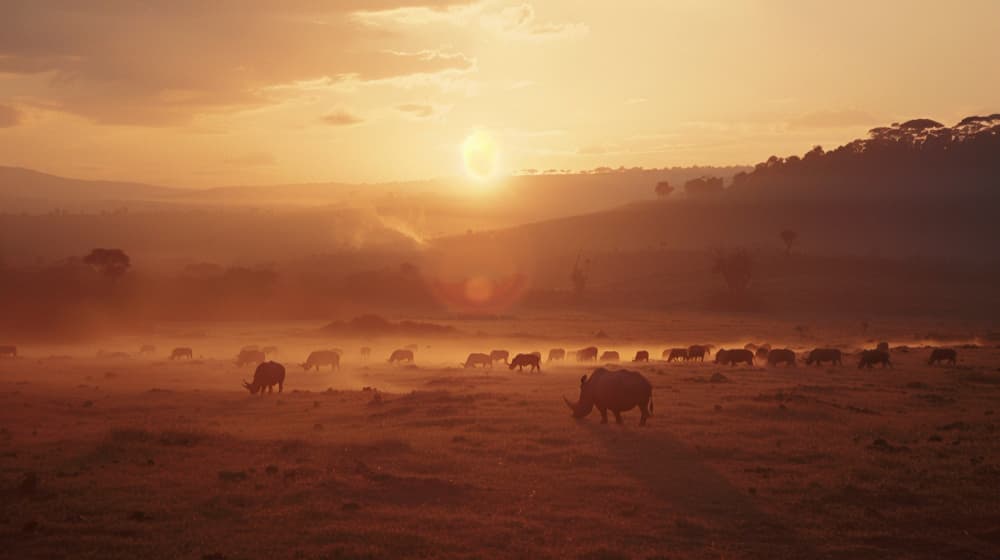 Cattle at sunrise